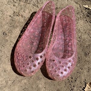 Sparkly pink flats